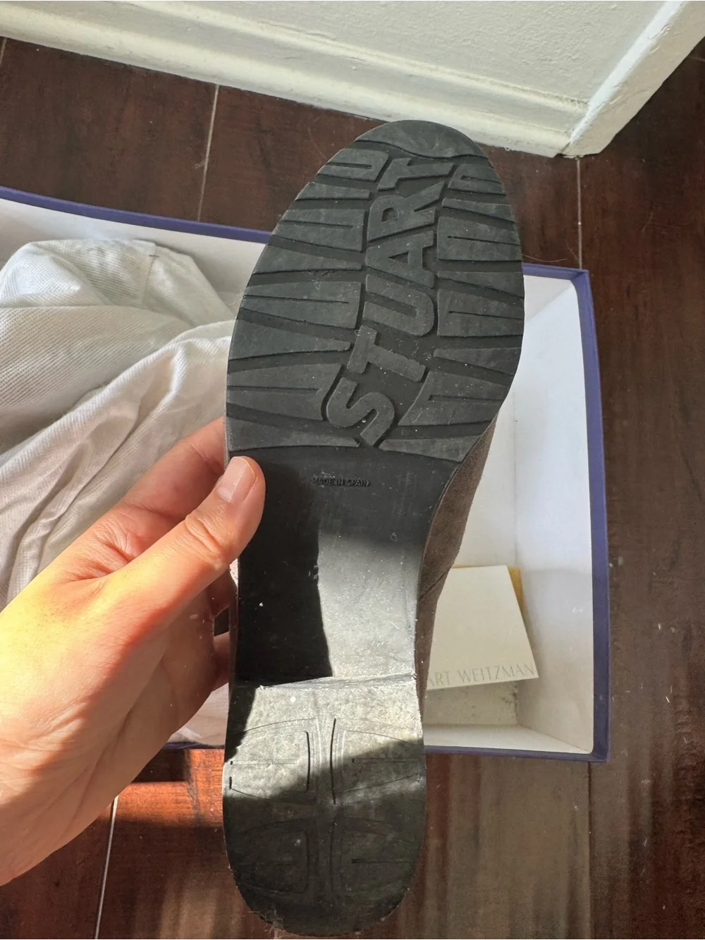 Stuart Weitzman Over-the-Knee Suede Boots in Gray